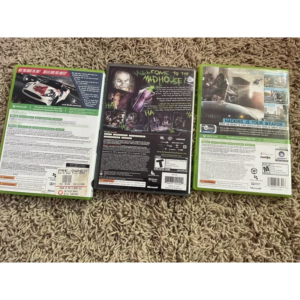 lot of‎ 3 xbox 360 games bundle